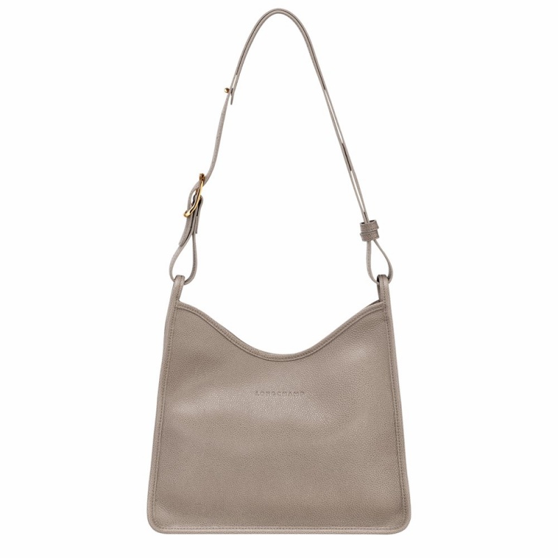 Grey Brown Longchamp Le Foulonne M Women's Hobo Bags
